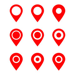 Fototapeta premium Red maps pin. Location map icon. Location pin. Pin icon vector.