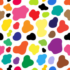 Print texture cow white black spot repeated seamless pattern multicolor