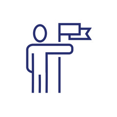 avatar business person figure with success flag icon