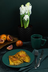 Spring breakfast with a crepe suzette