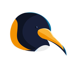 head emperor penguin on white background