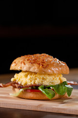 Burger with Egg and Bacon