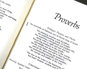 The Bible opened to the Book of Proverbs Chapter One