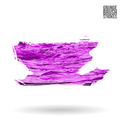 Purple brush stroke and texture. Grunge vector abstract hand - painted element. Underline and border design.