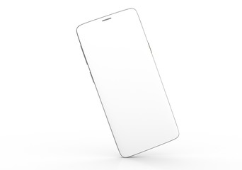 New realistic mobile phone smartphone mockup with blank screen 3d illustration.