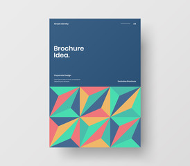 Amazing business presentation vector A4 vertical orientation front page mock up. Modern corporate report cover abstract geometric illustration design layout. Company identity brochure template.