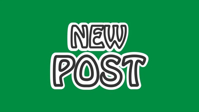 new post social media on green background animation 4k