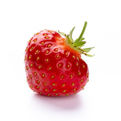 Fresh strawberries closeup on a white background. Isolated - Image