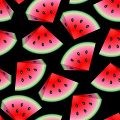 Watermelon on black background