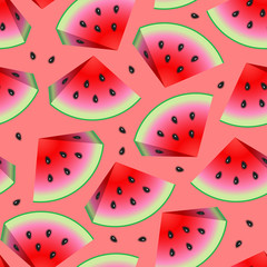 Seamless pattern with watermelon slice