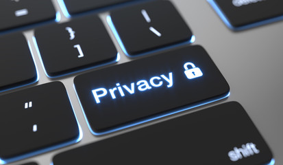 Fototapeta premium Privacy text on keyboard button.