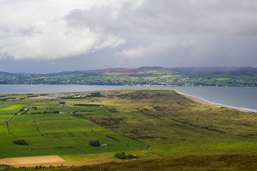 Fototapeta na wymiar The mouth of Lough Foyle at Magilligan point in County Londonderry
