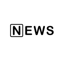 News text logo. Vector illustration on white background