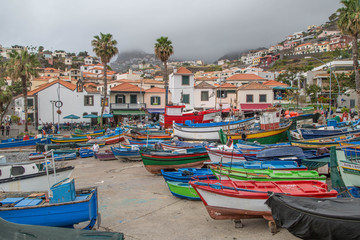 Fototapeta na wymiar Fischerboote Madeira Portugal