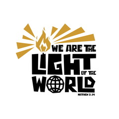 Christian typography, lettering and illustration. We are tle light of the world.