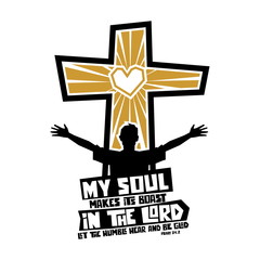 Christian typography, lettering and illustration. My soul makes its boast in the Lord.