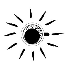 Black and White Coffee Mug Illustration