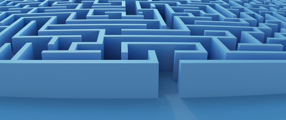 maze labyrinth problem and solution business strategy success difficulty 3D illustration