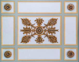 Decoration detail from the ceiling of Madonna del Carmine Church in Martina Franca, province of Taranto, Apulia, southern Italy.