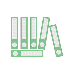 Folders file order realistic paper sign vector. Documents business data management icon. Technology information archive isolated design.