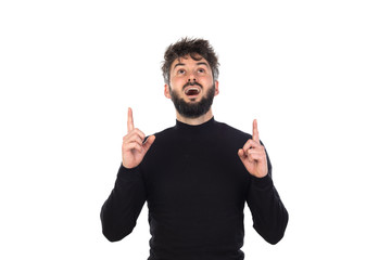 Fototapeta premium Young man in black