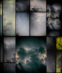 Abstract geometric background with clouds