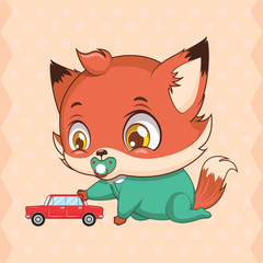 Cute baby fox mascot set - baby accessories