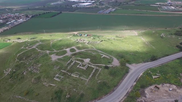 Aerial view of ancient Beit Shemesh and nearby fields. DJI-0126-13