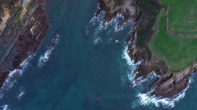 Coastal landscape of Punta Cambarro and Punta Lumbreras, Trasvia, Comillas Municipality, Cantabrian Sea, Cantabria, Spain, Europe
