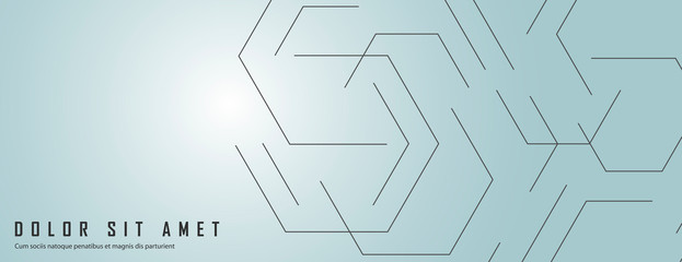 Vector abstract background with connecting dots and lines. Molecule structure, hexagons pattern and science new technologies and laboratory research