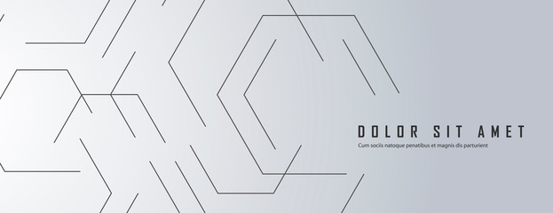 Vector abstract background with connecting dots and lines. Molecule structure, hexagons pattern and science new technologies and laboratory research