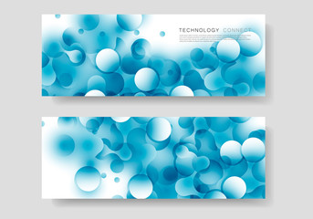 Brochure template design. Abstract connect polygonal network background with dots and lines