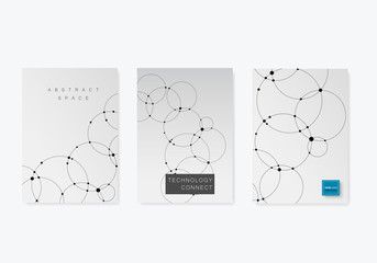 Abstract cover background with circles and dots. Connect technology design