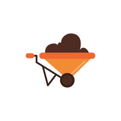 wheelbarrow tool construction isolated icon