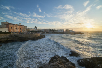 "Santa Maria al Bagno" in Salento - Italy. Very rough sea, with reflections and flashes.