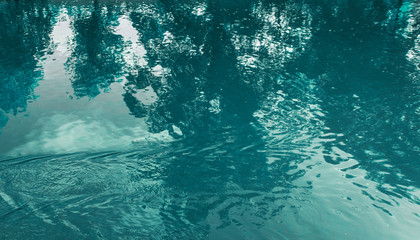 Blue cyan water in pool sea as natural texture summer background