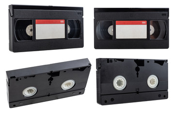  VHS video cassette on a white background. isolated on white background