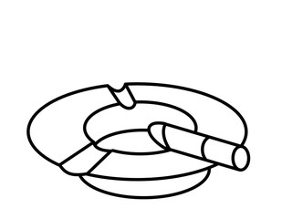灰皿タバコ(線画)