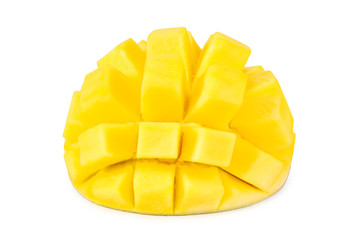 mango slices isolated on white background. healthy food