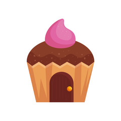 cupcake house delicious isolated icon