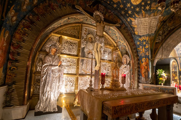 Fototapeta na wymiar Places of Christ's passion and death in Jerusalem. Golgotha