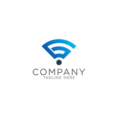 logo design emblem vector the letter G combined with the network symbol modern style