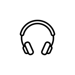 Headphones outline icon isolated on white background