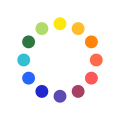 Vector Itten colour wheel palette. Color theory illustration