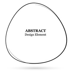 Hand drawn figure for your design. Scribble circle lines vector. Black circular doodle isolated on the white background. Vector abstract logo design element.