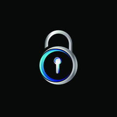circular lock security vector logo design