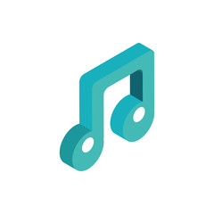 music note sound isolated icon