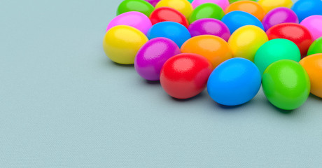 Colorful Easter Eggs chocolate pattern and texture design top view background