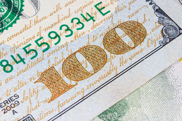 macro detail of american dollar bill