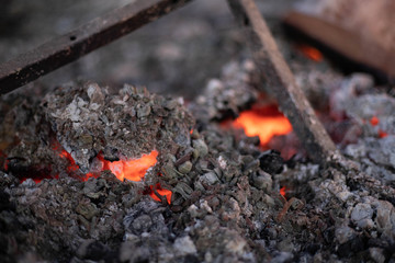 coals in a fire